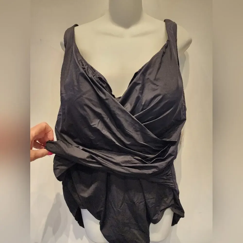New‎ Lycra Xtra Life Black Swimsuit Slimming Flattering 291 Plus Size 22W